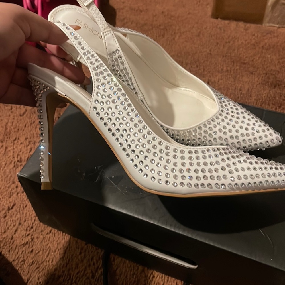 Fashion nova bedazzled heels worn once